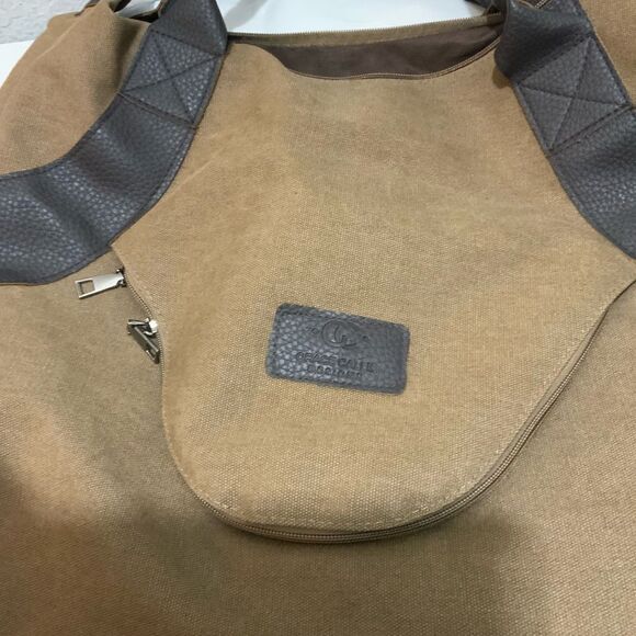 Grace Callie Designs brown canvas tote purse bag large - Picture 5 of 10